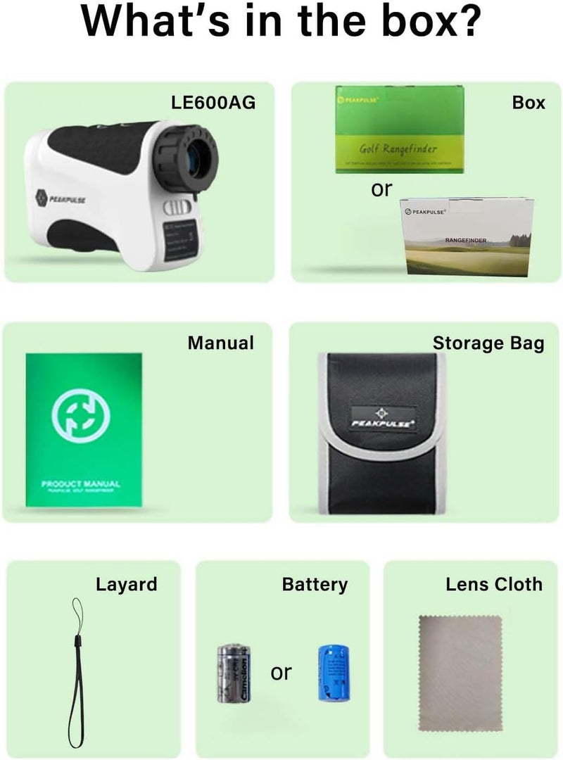 PEAKPULSE Golf Rangefinder 650/1200/1700 Yards Range Finder Golfing 6X Magnification 0.5 Yard Accuracy Flag Pin Lock Vibration Fast Focus High Clarity Display Easy to Use - Image 5